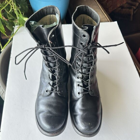 1967 Endicott Johnson Men\'s 8W Combat Boots US Military Vietnam Black Leather main image 11